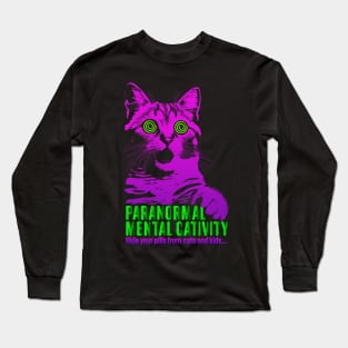 Paranormal Mental Cativity - Hypnotic Eyes Feline Fun aparel Long Sleeve T-Shirt